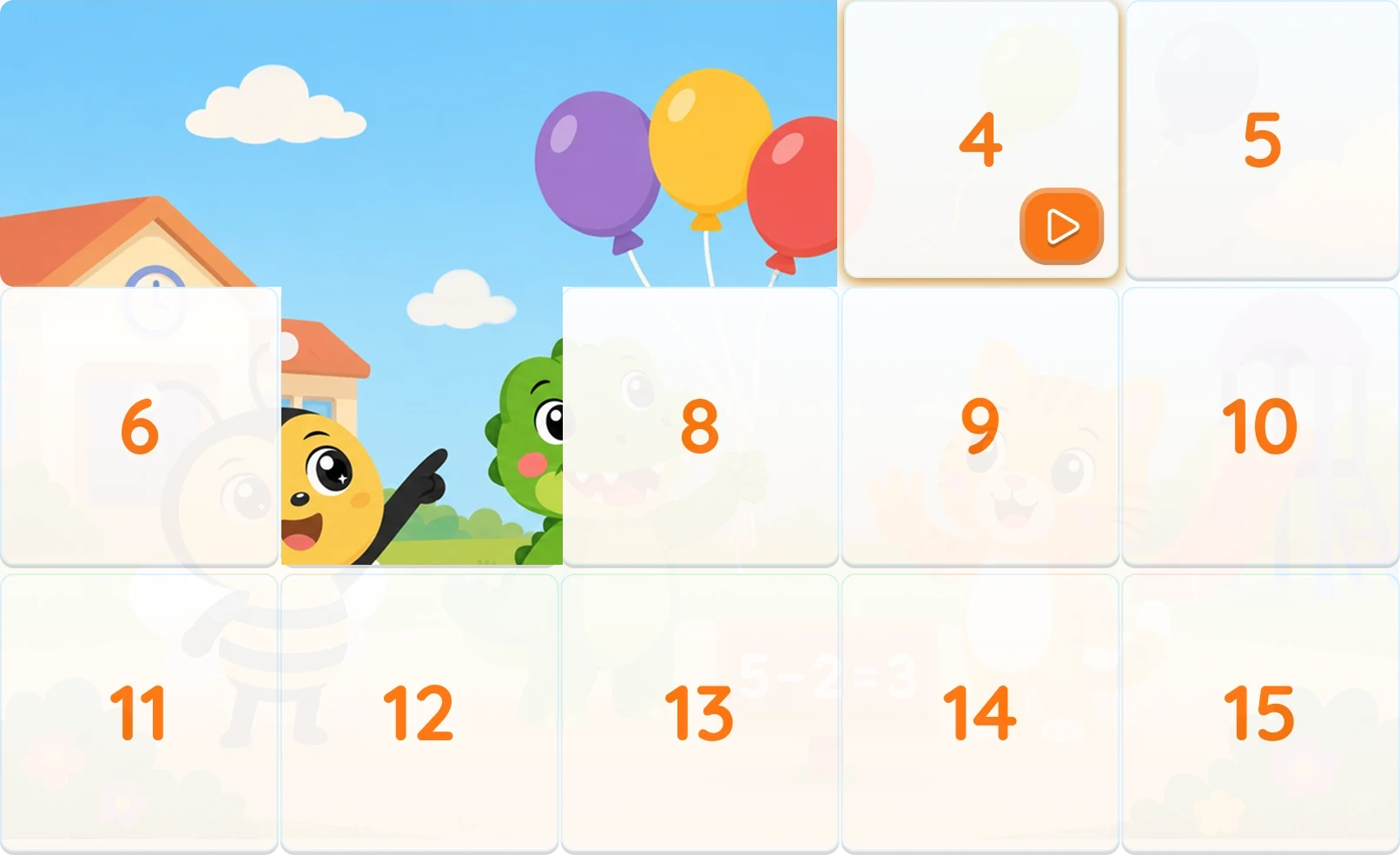 A picture puzzle unlocked after solving a math question