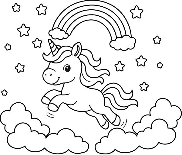 Unicorn coloring page